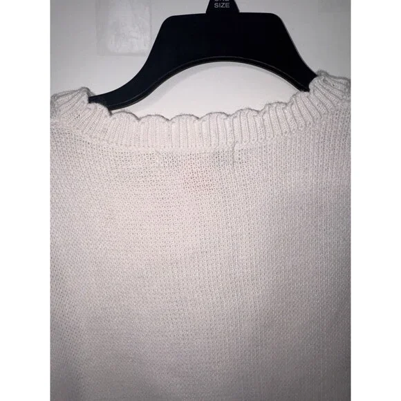 Vintage Bryn Connelly Cardigan Small Cream Gold Button 90s Preppy - Picture 11 of 12